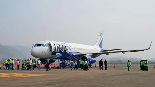 Navi Mumbai Airport's First Commercial Airliner Landing